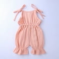 thumbnail image 5 of MuZeFu Rompers for Baby Girls on Clearance Toddler Baby Girls Fashion Cute Solid Color Cotton Linen Ruffles Frenulum Jumpsuit Romper, 5 of 9