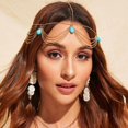 thumbnail image 4 of Boho Head Chain Gold Fringe Layered Hair Chain Tiara Turquesa Frente Correa Moda Gypsy Outfit Adepaton Collares, 4 of 5