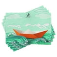 thumbnail image 1 of Ambesonne Ocean Place Mats Set of 4, Navy Sealife with Waves, Standard Size, Sky Blue Orange, 1 of 6