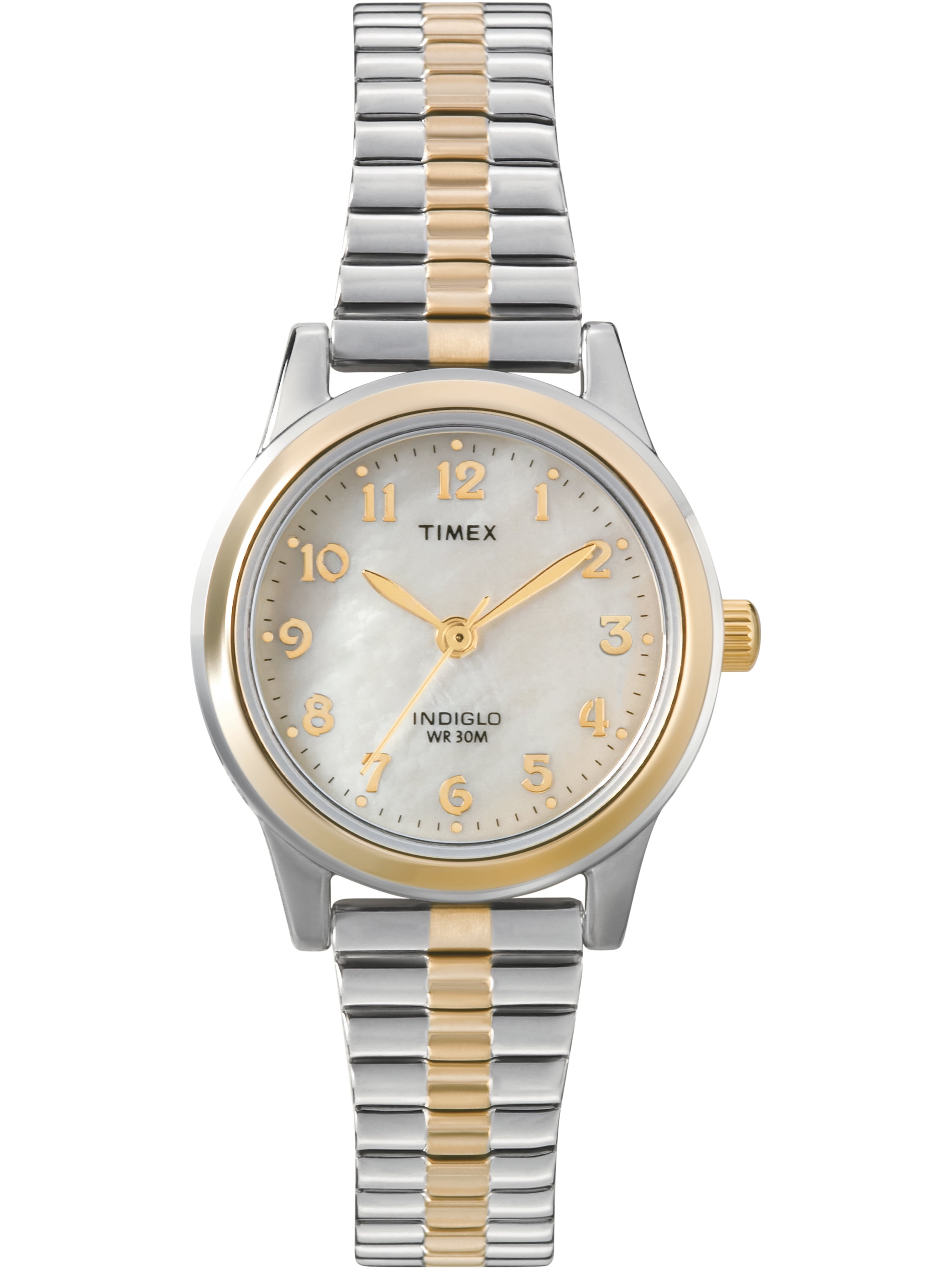 Timex Women's Classic 28mm Two-Tone Watch, Stainless Steel 