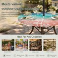 thumbnail image 6 of Round Outdoor Tablecloth with Umbrella Hole and Zipper, Blue Teal Pink Ombre Coastal Tablecloth with Elastic Waterproof, Nautical Beach Starfish Coral Summer Patio Table Covers for 36" - 44" Tables, 6 of 9