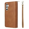 thumbnail image 5 of Feishell for Samsung Galaxy A25 5G Wallet Case for Women Men,Premium PU Leather Magnetic Clasp Zipper 9 Card Slots Folio Flip Holder Shockproof Purse Phone Case with Wrist Strap,Brown, 5 of 8