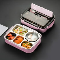 5-Compartment Stainless Steel Lunch Box,Insulated Bento Container,Meal Container With Leakproof Lid,Microwave & Oven Safe(11.2X8.66X2.8 Inch)
