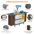 thumbnail image 6 of Huloretions Commercial Janitorial Cart with Cabinet, Hotel Cart Housekeeping Room Service Cart Hand Push Utility Cart with Wheels, Commercial Cleaning Cart with Large Capacity Vinyl Bag, Housekeeping, 6 of 7