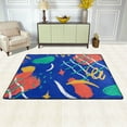 thumbnail image 3 of YFYANG 36"x24" Non-Slip Flannel Carpet Doormat, Living Room Bedroom Office Decorative Area Rugs, Indoor Blue Cartoon Line Doodle Floor Mats, 3 of 7
