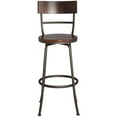 thumbnail image 6 of Elm Lane Langdon Glitter Bronze Swivel Bar Stool Brown 29" High Industrial Wood Seat with Backrest Footrest for Kitchen Counter Height Island House, 6 of 8