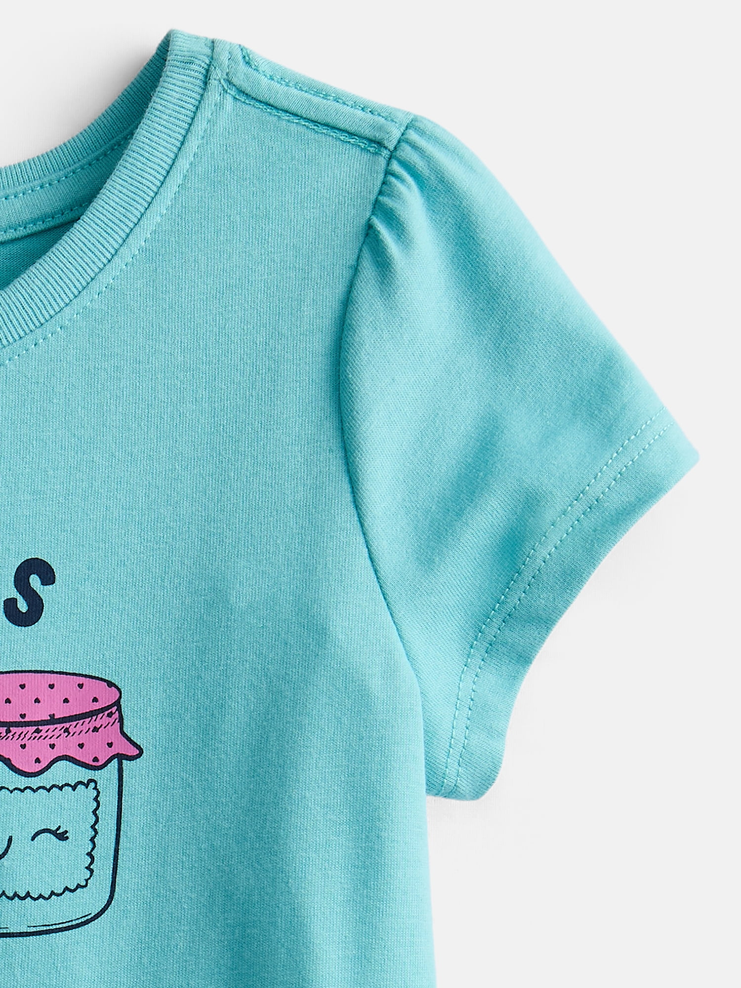 Wonder Nation Toddler Girls Graphic Tee with Short Puff Sleeves, Sizes 18M-5T