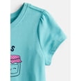 thumbnail image 3 of Wonder Nation Toddler Girls Graphic Tee with Short Puff Sleeves, Sizes 18M-5T, 3 of 3