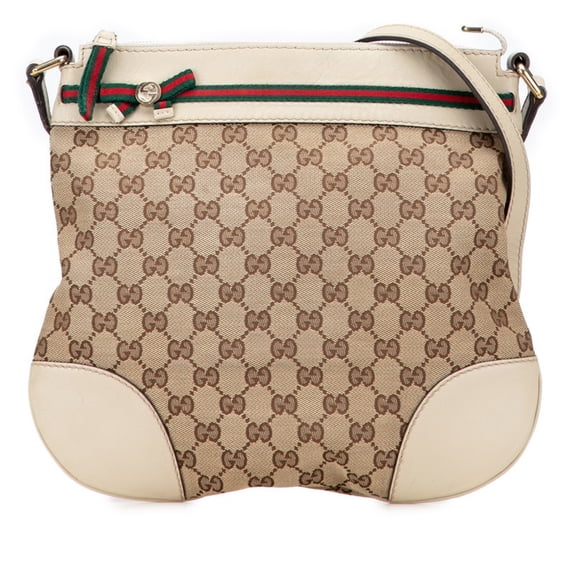 Pre-Owned Gucci GG Canvas Mayfair Shoulder Bag 257065 Beige and Leather Women's GUCCI