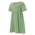thumbnail image 2 of CNKOO Contrast Color Loose A-Line Party Dress for Women with Short Sleeves, 2 of 9