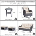 thumbnail image 3 of Fulljojor 12 Pieces Outdoor Patio Furniture Set, Rattan Wicker Sectional Swivel Rocker Chairs Sets, 3 of 9