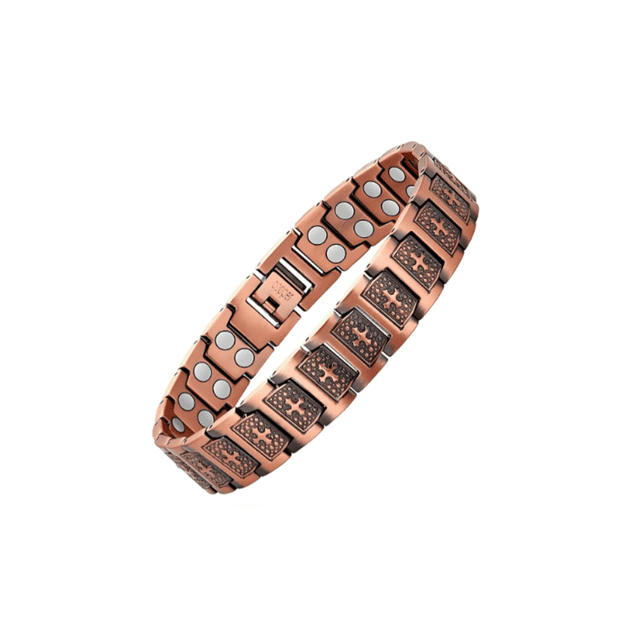Pulsera De Hombre Magnética Cobre Puro Brazalete Para Hombre Malubero Bronce