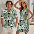 thumbnail image 3 of Uorisanigo Green Hibiscus Couples' Outfits Husban and Wife Clothing Men's Short Sleeve Shirt Size XL Summer Hawaiian Tops and Women's Tank Dress Flowy A-Line Beach Party Sundress, 3 of 8