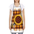 thumbnail image 2 of Naloa 1Pack Adjustable Bib Apron Waterdrop Resistant Cooking Kitchen Aprons for Women Men Chef, Sunflower Gnomes and Bees Print, 2 of 5