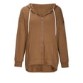 thumbnail image 4 of Pntutb Moda Mujer Cremallera Cuello en V Jersey tops Blusa de manga larga con capucha Sudadera Pntutb Pntutb-2978, 4 of 7