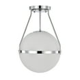 thumbnail image 4 of Lomique 11.2 in. 1-Light Indoor Chrome Finish Semi-Flush Mount Ceiling Light with Light Kit, 4 of 4