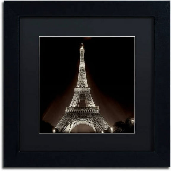 Trademark Fine Art "Tour Eiffel II" Canvas Art by Alan Blaustein, Black Matte, Black Frame