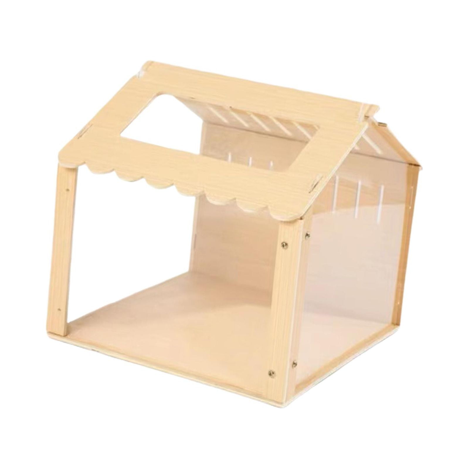 Tooyful Hamster Habitat Nesting Habitat Exercise Toy Durable Activity Platform Tunnel Exploring Toys Wood Playground for Hedgehog Guinea Pig 30x29x32CM