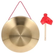 NUOLUX 1 Set of Traditional Percussion Instrument Chinese Gong Hand Gong with Hammer (Golden)