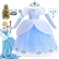 thumbnail image 2 of Vestido de princesa de Disney, disfraz de Cenicienta, disfraz de fiesta de cumpleaños, Vestidios, ropa para niñas, vestidos de noche de Carnaval 7-8T (etiqueta 140) Gao Jinjia LED, 2 of 2