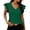 *Green, variant on Women's Flutter Sleeve V Neck Short Sleeve Top ,Casual Loose Fit Blouse Khaki,Womens Plus L