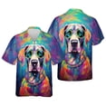 thumbnail image 3 of Hippie Great Dane Portrait oil painting Watercolor Tie-dye Vintage Hawaiian Shirt Breathable Summer Unisex Merch Danes Dog Lover Gifts - 00015, 3 of 6