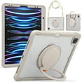thumbnail image 2 of XYX For iPad Pro 12.9 inch Case 6th/5th/4th/3rd Generation, 360 Rotating Hand Grip, Shoulder Strap, Heavy Duty Drop Protection, Khaki, 2 of 7