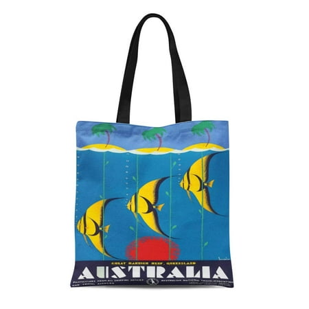HATIART Canvas Tote Bag Queensland Great Barrier Reef Australia Vintage ...