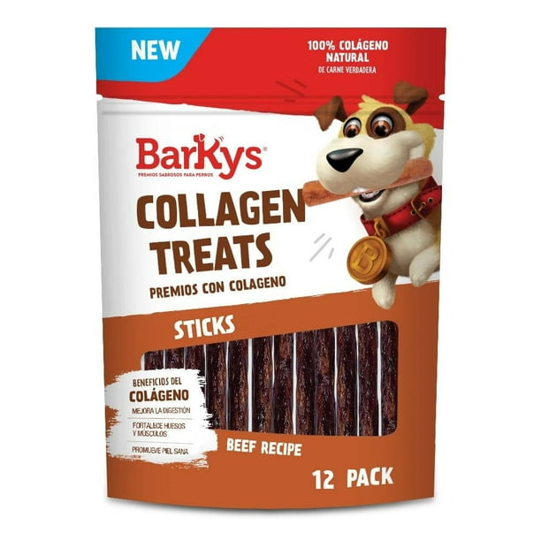 Botana para Perro Barkys Collagen Treats Palitos con Colágeno Natural Sabor Carne 12 Pzas