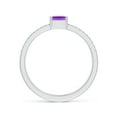 thumbnail image 2 of ANGARA Natural 0.7 Ct. Amethyst with Diamond Classic Stackable Ring in 14K White Gold for Women (Ring Size: 3.5), 2 of 9