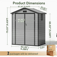 thumbnail image 6 of Sylviera 6x4FT Resin Outdoor Storage Shed with Floor, All-Weather Waterproof Plastic Garden Shed for Backyard, Heavy-Duty Storage Shed for Tools, Bikes & Lawn Equipment, 6 of 8