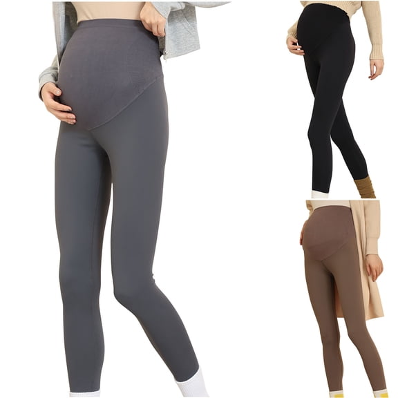 HAJDS Maternity Womens Pants Solid Color Stretch Over Belly Yoga Long Pants For Pregnancy