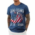 thumbnail image 5 of KHONTS 250years Patriot Tshirts for Men USA Flag Printed Independence Day 250th Anniversary Tops Short Sleeve Crew Neck Tees Blue S, 5 of 5