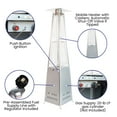thumbnail image 5 of BizChair Patio Outdoor Heating-Silver Stainless Steel Pyramid 42,000 BTU Propane Heater with Wheels for Commercial & Residential Use, 5 of 13