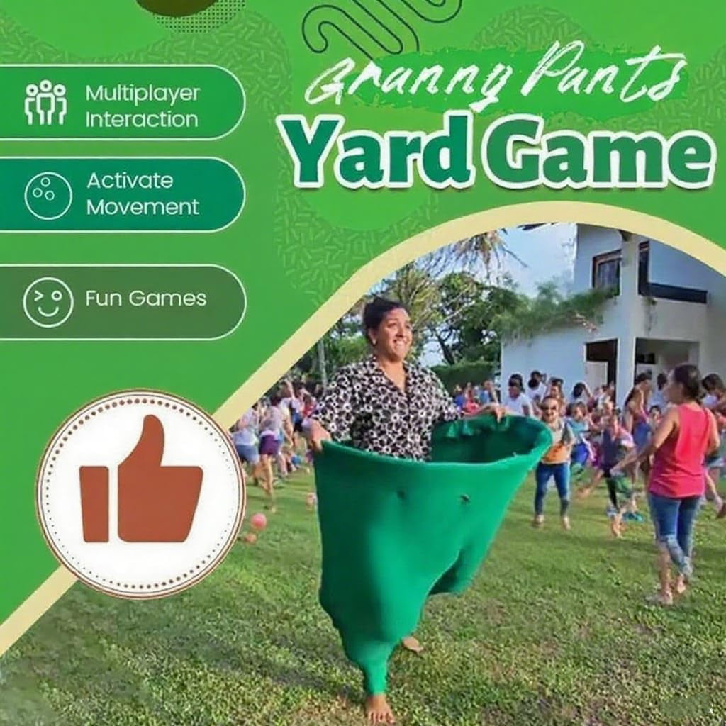 2025 New 2 PCS Granny Pants Outdoor Game, Giant Oversized Granny Pants Yard Game Sets with 4 Bouncy Balls & 1 Pump, Yard Games Field Family Reunion