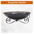 thumbnail image 6 of 24" Outdoor Bowl, Heavy-Duty Wood Burning Firepit with Handles & Elevated Stand, Heat-Resistant Finish, Portable for Picnic BBQ Camping, 6 of 9
