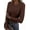 Brown, variant on Women Long Sleeve Shirts Rib Knit Slim Fit Tops Fall Outfits Casual T-Shirt Underscrubs Layer Clothes Red S