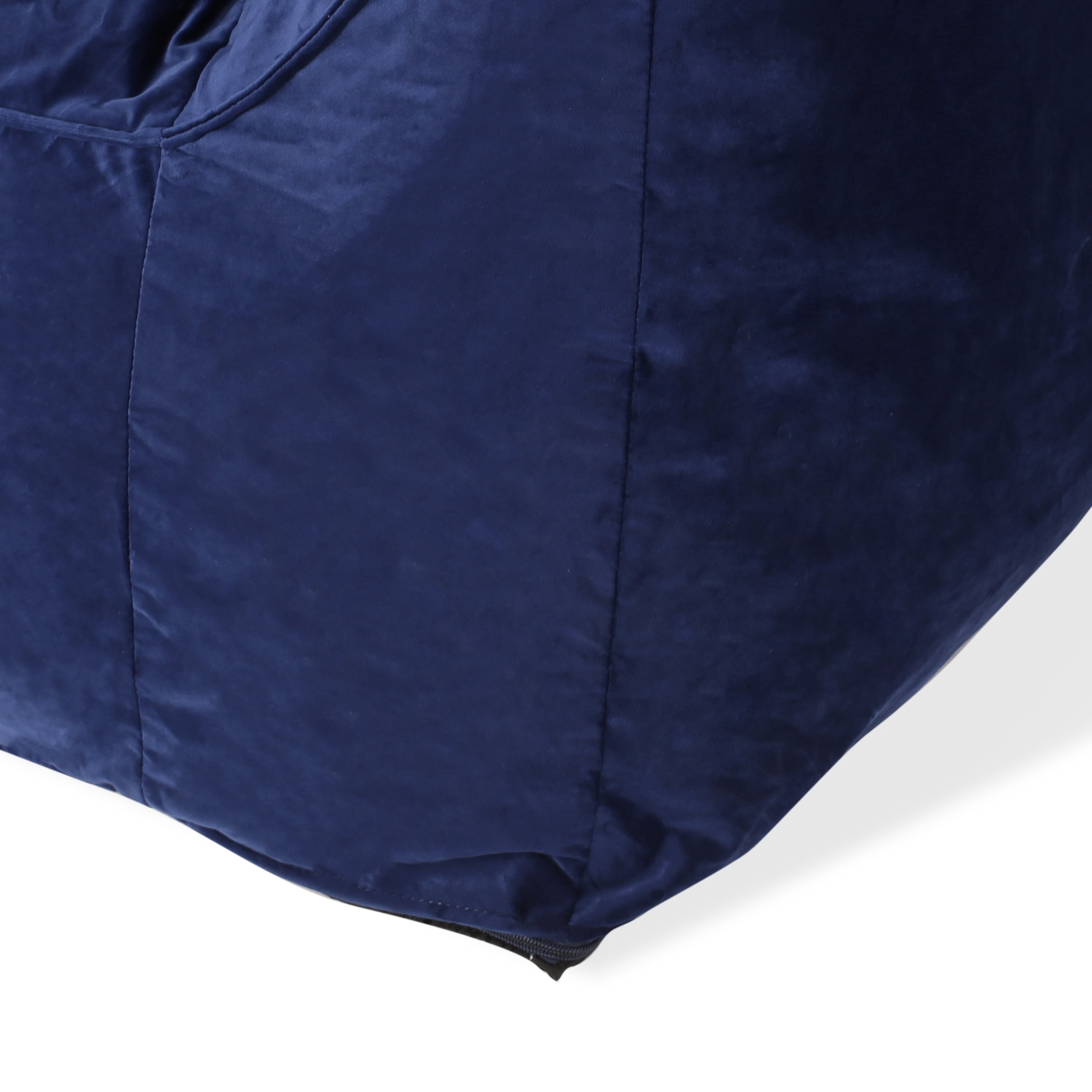 Noble House Velie Velvet Bean Bag Chair, Royal Blue
