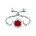 thumbnail image 2 of ANGARA Natural Bezel-Set Round Ruby Solitaire Bolo Ring in 14K White Gold for Women (Size-5mm) | July Birthstone Jewelry for Her | Natural Ruby Rings, 2 of 9