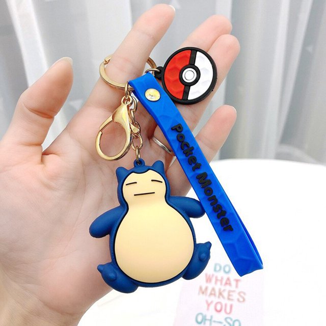 Figura de acción de Pokémon, llavero colgante de Pikachu, Charmander, Snorlax, Squirtle, bolsa de Anime, regalos de cumpleaños