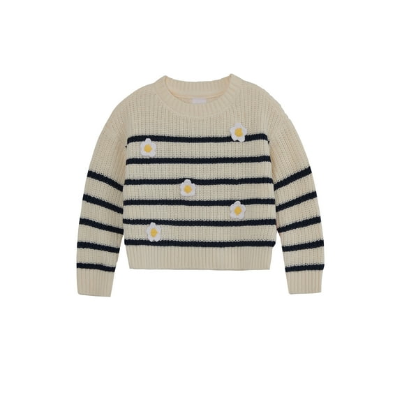 Wonder Nation Girls Embellished Sweater, Sizes 4-18 & Plus