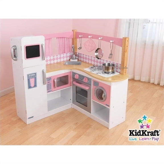 KidKraft Grand Gourmet Corner Play Kitchen with 5 Accessories