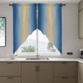 thumbnail image 4 of Navy Blue and Yellow Gradient Swag Valances for Windows 2 Pack Minimalist Ombre Modern Art Swag Kitchen Curtains 36 Inches Long Rod Pocket Short Window Treatment for Kitchen Bathroom 28"x36", 4 of 9