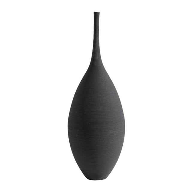 Jarrón de flores moderno nórdico zen para decoración del hogar, librería, centro de mesa de escritorio, jarrones Negro A