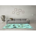 thumbnail image 3 of Ahgly Company Indoor Rectangle Abstract Light Blue Modern Area Rugs, 5' x 7', 3 of 4