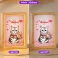 thumbnail image 2 of Happy Valentine's Day American Shorthair holding flowers Acrylic Plaque with Wood Photo Frame Box Cat Lover Kitten Owner Gifts Light Box - 03005, 2 of 5