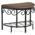 thumbnail image 6 of ZXNYH Half Moon Shoe Bench - Vanity Seat/Dressing Stool/Makeup Chair - Mocha Brown, 6 of 8