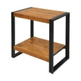thumbnail image 2 of 24 Inch Wooden Farmhouse Side Table with Open Compartment, Brown and Black, 2 of 5