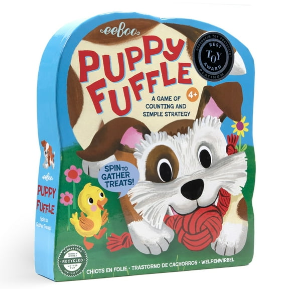 eeBoo: Puppy Fuffle - A Game Of Counting & Simple Strategy, Kids Spinner Board Game, Collect Toys & Treats, Preschool, Ages 4 , 2-4 Players, 15-25 Min