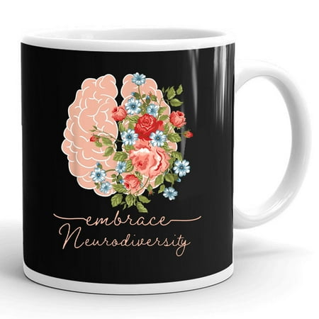 

Embrace Neurodiversity Autism Awareness Brain Gift Ceramic Mug 11oz (White;11oz)
